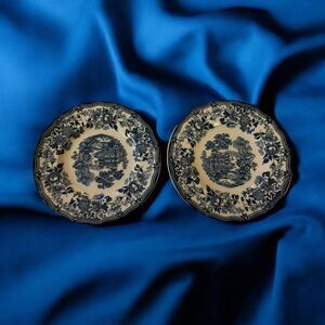 Royal Staffordshire Clarice Cliff Tonquin Small  Plates 6.5” Blue Set Of 2